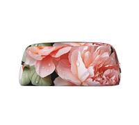 FJWSLCH Peony Flowers Rose Makeup Bag Travel Cosmetic Bag for Women Men Pencil Case Zipper Toiletry Bag Purse, Gold, One Size