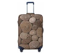 FJWSLCH Petoskey Stone Luggage Cover for Suitcase TSA Approved Elastic Suitcase Cover Anti-Scratch Travel Luggage Protector Cover Washable Trolley Case Cover Fit 18-32 Inch Luggage, Black, S