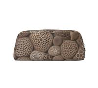 FJWSLCH Petoskey Stone Makeup Bag Travel Cosmetic Bag for Women Men Pencil Case Zipper Toiletry Bag Purse, Silver, One Size
