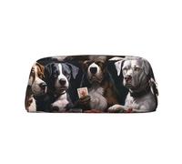 FJWSLCH Playing Poker Dogs Makeup Bag Travel Cosmetic Bag for Women Men Pencil Case Zipper Toiletry Bag Purse, Gold, One Size