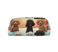 FJWSLCH Poodles Dogs Makeup Bag Travel Cosmetic Bag for Women Men Pencil Case Zipper Toiletry Bag Purse, Silver, One Size