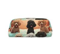 FJWSLCH Poodles Dogs Makeup Bag Travel Cosmetic Bag for Women Men Pencil Case Zipper Toiletry Bag Purse, Gold, One Size