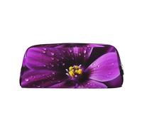 FJWSLCH Purple flower Makeup Bag Travel Cosmetic Bag for Women Men Pencil Case Zipper Toiletry Bag Purse, Silver, One Size