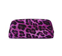 FJWSLCH Purple Leopard Makeup Bag Travel Cosmetic Bag for Women Men Pencil Case Zipper Toiletry Bag Purse, Gold, One Size