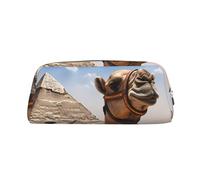 FJWSLCH Pyramid Camel Makeup Bag Travel Cosmetic Bag for Women Men Pencil Case Zipper Toiletry Bag Purse, Silver, One Size