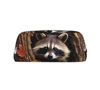 FJWSLCH Raccoon in The Fall Tree Hole Makeup Bag Travel Cosmetic Bag for Women Men Pencil Case Zipper Toiletry Bag Purse, Silver, One Size