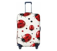 FJWSLCH Red Ladybug Luggage Cover for Suitcase TSA Approved Elastic Suitcase Cover Anti-Scratch Travel Luggage Protector Cover Washable Trolley Case Cover Fit 18-32 Inch Luggage, Black, XL