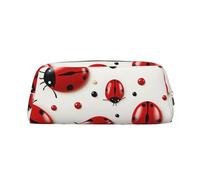 FJWSLCH Red Ladybug Makeup Bag Travel Cosmetic Bag for Women Men Pencil Case Zipper Toiletry Bag Purse, Silver, One Size