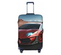 FJWSLCH Red race Car Luggage Cover for Suitcase TSA Approved Elastic Suitcase Cover Anti-Scratch Travel Luggage Protector Cover Washable Trolley Case Cover Fit 18-32 Inch Luggage, Black, S