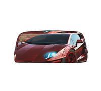 FJWSLCH Red race Car Makeup Bag Travel Cosmetic Bag for Women Men Pencil Case Zipper Toiletry Bag Purse, Silver, One Size