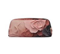 FJWSLCH Rose Color Blush and Black Makeup Bag Travel Cosmetic Bag for Women Men Pencil Case Zipper Toiletry Bag Purse, Gold, One Size