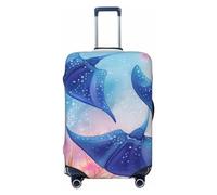 FJWSLCH Sea Animals Stingrays Luggage Cover for Suitcase TSA Approved Elastic Suitcase Cover Anti-Scratch Travel Luggage Protector Cover Washable Trolley Case Cover Fit 18-32 Inch Luggage, Black, XL