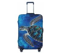 FJWSLCH Sea Turtle-Blue Luggage Cover for Suitcase TSA Approved Elastic Suitcase Cover Anti-Scratch Travel Luggage Protector Cover Washable Trolley Case Cover Fit 18-32 Inch Luggage, Black, XL