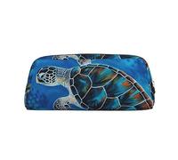 FJWSLCH Sea Turtle-Blue Makeup Bag Travel Cosmetic Bag for Women Men Pencil Case Zipper Toiletry Bag Purse, Silver, One Size