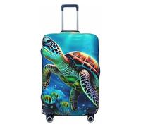 FJWSLCH Sea Turtles Diamond Painting Luggage Cover for Suitcase TSA Approved Elastic Suitcase Cover Anti-Scratch Travel Luggage Protector Cover Washable Trolley Case Cover Fit 18-32 Inch Luggage,