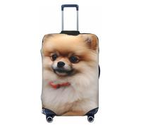 FJWSLCH Short-haired pomeranian dog Luggage Cover for Suitcase TSA Approved Elastic Suitcase Cover Anti-Scratch Travel Luggage Protector Cover Washable Trolley Case Cover Fit 18-32 Inch Luggage,