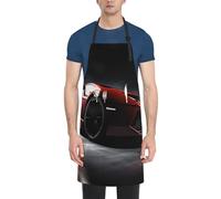 FJWSLCH Speed Sport Car Apron Waterproof Apron with 2 Pockets Multi Purpose Work Aprons Kitchen Aprons for Men Women Adjustable Cooking Bib Apron for Baking Grilling, Black, One size
