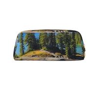 FJWSLCH Spirit Island in Lake Makeup Bag Travel Cosmetic Bag for Women Men Pencil Case Zipper Toiletry Bag Purse, Gold, One Size