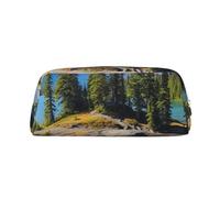 FJWSLCH Spirit Island in Lake Makeup Bag Travel Cosmetic Bag for Women Men Pencil Case Zipper Toiletry Bag Purse, Silver, One Size