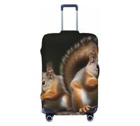 FJWSLCH Squirrel Animal Luggage Cover for Suitcase TSA Approved Elastic Suitcase Cover Anti-Scratch Travel Luggage Protector Cover Washable Trolley Case Cover Fit 18-32 Inch Luggage, Black, M