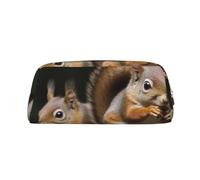 FJWSLCH Squirrel Animal Makeup Bag Travel Cosmetic Bag for Women Men Pencil Case Zipper Toiletry Bag Purse, Gold, One Size