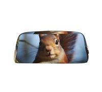 FJWSLCH Squirrel Funny Animal Makeup Bag Travel Cosmetic Bag for Women Men Pencil Case Zipper Toiletry Bag Purse, Gold, One Size