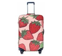 FJWSLCH Strawberry pattern Luggage Cover for Suitcase TSA Approved Elastic Suitcase Cover Anti-Scratch Travel Luggage Protector Cover Washable Trolley Case Cover Fit 18-32 Inch Luggage, Black, XL