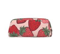 FJWSLCH Strawberry pattern Makeup Bag Travel Cosmetic Bag for Women Men Pencil Case Zipper Toiletry Bag Purse, Gold, One Size
