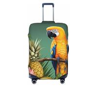 FJWSLCH Summer Parrot Pineapple Bird Luggage Cover for Suitcase TSA Approved Elastic Suitcase Cover Anti-Scratch Travel Luggage Protector Cover Washable Trolley Case Cover Fit 18-32 Inch Luggage,