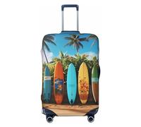 FJWSLCH Surf's up Surfboard Luggage Cover for Suitcase TSA Approved Elastic Suitcase Cover Anti-Scratch Travel Luggage Protector Cover Washable Trolley Case Cover Fit 18-32 Inch Luggage, Black, XL