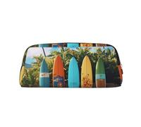 FJWSLCH Surf's up Surfboard Makeup Bag Travel Cosmetic Bag for Women Men Pencil Case Zipper Toiletry Bag Purse, Gold, One Size
