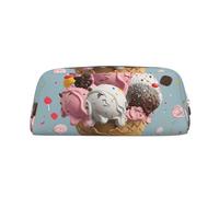 FJWSLCH Sweet Ice Cream Makeup Bag Travel Cosmetic Bag for Women Men Pencil Case Zipper Toiletry Bag Purse, Silver, One Size