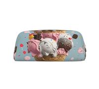 FJWSLCH Sweet Ice Cream Makeup Bag Travel Cosmetic Bag for Women Men Pencil Case Zipper Toiletry Bag Purse, Gold, One Size