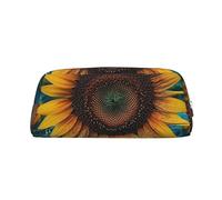 FJWSLCH The most beautiful sunflower Makeup Bag Travel Cosmetic Bag for Women Men Pencil Case Zipper Toiletry Bag Purse, Silver, One Size