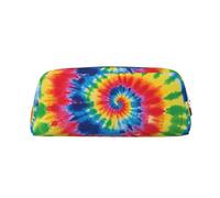 FJWSLCH tie dye rainbow Makeup Bag Travel Cosmetic Bag for Women Men Pencil Case Zipper Toiletry Bag Purse, Silver, One Size