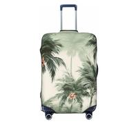 FJWSLCH Tropical Palm Trees Luggage Cover for Suitcase TSA Approved Elastic Suitcase Cover Anti-Scratch Travel Luggage Protector Cover Washable Trolley Case Cover Fit 18-32 Inch Luggage, Black, XL