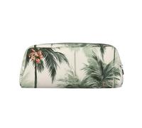FJWSLCH Tropical Palm Trees Makeup Bag Travel Cosmetic Bag for Women Men Pencil Case Zipper Toiletry Bag Purse, Silver, One Size