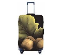 FJWSLCH Two acorns Luggage Cover for Suitcase TSA Approved Elastic Suitcase Cover Anti-Scratch Travel Luggage Protector Cover Washable Trolley Case Cover Fit 18-32 Inch Luggage, Black, S