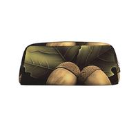 FJWSLCH Two acorns Makeup Bag Travel Cosmetic Bag for Women Men Pencil Case Zipper Toiletry Bag Purse, Gold, One Size