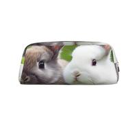 FJWSLCH Two Little Cute Rabbits Makeup Bag Travel Cosmetic Bag for Women Men Pencil Case Zipper Toiletry Bag Purse, Gold, One Size