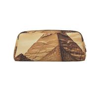 FJWSLCH Vintage Great Egyptian Pyramid Makeup Bag Travel Cosmetic Bag for Women Men Pencil Case Zipper Toiletry Bag Purse, Gold, One Size