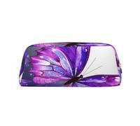 FJWSLCH Watercolor Purple Butterfly Makeup Bag Travel Cosmetic Bag for Women Men Pencil Case Zipper Toiletry Bag Purse, Gold, One Size