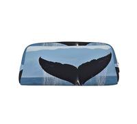 FJWSLCH Whale Tail Makeup Bag Travel Cosmetic Bag for Women Men Pencil Case Zipper Toiletry Bag Purse, Gold, One Size