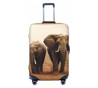 FJWSLCH Wild Animals Elephants Luggage Cover for Suitcase TSA Approved Elastic Suitcase Cover Anti-Scratch Travel Luggage Protector Cover Washable Trolley Case Cover Fit 18-32 Inch Luggage, Black, XL
