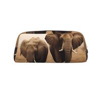 FJWSLCH Wild Animals Elephants Makeup Bag Travel Cosmetic Bag for Women Men Pencil Case Zipper Toiletry Bag Purse, Silver, One Size