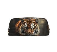 FJWSLCH Wild Animals Tiger Makeup Bag Travel Cosmetic Bag for Women Men Pencil Case Zipper Toiletry Bag Purse, Gold, One Size