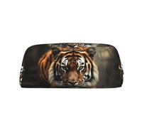 FJWSLCH Wild Animals Tiger Makeup Bag Travel Cosmetic Bag for Women Men Pencil Case Zipper Toiletry Bag Purse, Silver, One Size