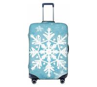 FJWSLCH Winter Snowflake Luggage Cover for Suitcase TSA Approved Elastic Suitcase Cover Anti-Scratch Travel Luggage Protector Cover Washable Trolley Case Cover Fit 18-32 Inch Luggage, Black, L