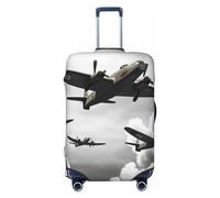 FJWSLCH World War Luggage Cover for Suitcase TSA Approved Elastic Suitcase Cover Anti-Scratch Travel Luggage Protector Cover Washable Trolley Case Cover Fit 18-32 Inch Luggage, Black, XL
