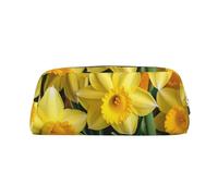 FJWSLCH Yellow Daffodils Flowers Makeup Bag Travel Cosmetic Bag for Women Men Pencil Case Zipper Toiletry Bag Purse, Silver, One Size